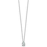 14k White Gold 3 carat Lab Grown Diamond VS+ F+ Pear Complete 18 inch Four Prong Pendant Necklace